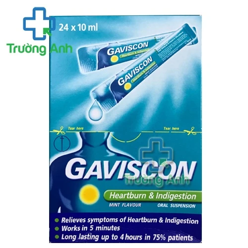 Gaviscon (gói 10ml) - Thuốc điều trị viêm loét dạ dày, tá tràng hiệu quả