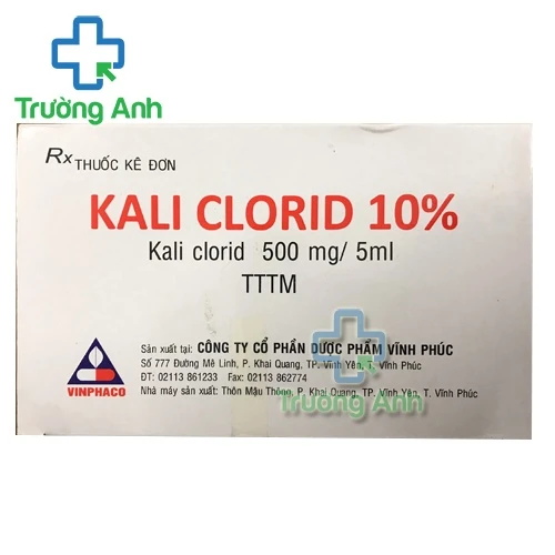 Kali Clorid 10% 500mg/5ml Vinphaco- Thuốc bổ sung kali cho cơ thể